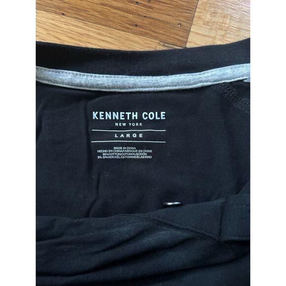 Kenneth Cole New York Cotton Blend Casual Black Button Long Sleeve Shirt Large - Picture 4 of 7